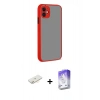 MARSİLYAN™- iPhone 12 Kılıf Ahenk Çizgi Serisi - Siyah Bilvis 5in1 3D Magic Cam Ekran Koruyucu + Renkli Kamera Lens Koruma Cam - SI