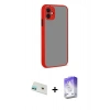 MARSİLYAN™- iPhone 12 Kılıf Ahenk Çizgi Serisi - Siyah Bilvis 5in1 3D Magic Cam Ekran Koruyucu + Rainbow Kamera Lens Koruma Cam - YL