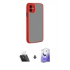 MARSİLYAN™- iPhone 12 Kılıf Ahenk Çizgi Serisi - Siyah Bilvis 5in1 5D Magic Hayalet Cam Ekran Koruyucu + Kamera Lens Koruma Cam - SF