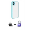 MARSİLYAN™- iPhone 12 Kılıf Ahenk Çizgi Serisi - Siyah Bilvis 5in1 5D Magic Hayalet Cam Ekran Koruyucu + Kamera Lens Koruma Cam - SF