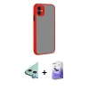MARSİLYAN™- iPhone 12 Kılıf Ahenk Çizgi Serisi - Siyah Bilvis 5in1 5D Magic Hayalet Cam Ekran Koruyucu + Raze Metal Kamera Lens - MI