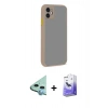 MARSİLYAN™- iPhone 12 Kılıf Ahenk Çizgi Serisi - Siyah Bilvis 5in1 5D Magic Hayalet Cam Ekran Koruyucu + Raze Metal Kamera Lens - MI