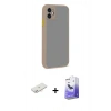 MARSİLYAN™- iPhone 12 Kılıf Ahenk Çizgi Serisi - Siyah Bilvis 5in1 5D Magic Hayalet Cam Ekran Koruyucu + Renkli Kamera Lens Koruma Cam - YL