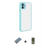 MARSİLYAN™- iPhone 12 Kılıf Ahenk Çizgi Serisi - Siyah Joko Magic 5D Hayalet Cam + Metal Kamera Lens Koruma Cam - AKYL
