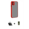 MARSİLYAN™- iPhone 12 Kılıf Ahenk Çizgi Serisi - Siyah Joko Magic 5D Hayalet Cam + Kamera Lens Koruma Cam - SF