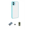 MARSİLYAN™- iPhone 12 Kılıf Ahenk Çizgi Serisi - Siyah Joko Magic 5D Hayalet Cam + Metal Kamera Lens Koruma Cam - KI