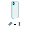 MARSİLYAN™- iPhone 12 Kılıf Ahenk Çizgi Serisi - Siyah Joko Magic 5D Hayalet Cam + Metal Kamera Lens Koruma Cam - GD