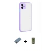 MARSİLYAN™- iPhone 12 Kılıf Ahenk Çizgi Serisi - Siyah Joko Magic 5D Hayalet Cam + Metal Kamera Lens Koruma Cam - GD