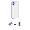 MARSİLYAN™- iPhone 12 Kılıf Ahenk Çizgi Serisi - Siyah Joko Magic 5D Hayalet Cam + Metal Kamera Lens Koruma Cam - MI