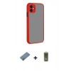MARSİLYAN™- iPhone 12 Kılıf Ahenk Çizgi Serisi - Siyah Joko Magic 5D Hayalet Cam + Metal Kamera Lens Koruma Cam - GD