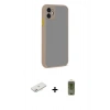 MARSİLYAN™- iPhone 12 Kılıf Ahenk Çizgi Serisi - Siyah Joko Magic 5D Hayalet Cam + Renkli Kamera Lens Koruma Cam - PE
