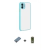 MARSİLYAN™- iPhone 12 Kılıf Ahenk Çizgi Serisi - Siyah Joko Magic 5D Hayalet Cam + Shine Kamera Lens Koruma Cam - PE