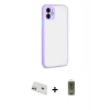 MARSİLYAN™- iPhone 12 Kılıf Ahenk Çizgi Serisi - Siyah Joko Magic 5D Hayalet Cam + Rainbow Kamera Lens Koruma Cam - MR