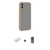 MARSİLYAN™- iPhone 12 Kılıf Ahenk Çizgi Serisi - Siyah Joko Magic 5D Hayalet Cam + Renkli Kamera Lens Koruma Cam - TU