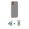 MARSİLYAN™- iPhone 12 Kılıf Ahenk Çizgi Serisi - Siyah Polymer Nano Ekran Koruyucu + Raze Metal Kamera Lens - MI