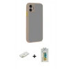 MARSİLYAN™- iPhone 12 Kılıf Ahenk Çizgi Serisi - Siyah Polymer Nano Ekran Koruyucu + Renkli Kamera Lens Koruma Cam - TU