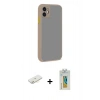 MARSİLYAN™- iPhone 12 Kılıf Ahenk Çizgi Serisi - Siyah Polymer Nano Ekran Koruyucu + Renkli Kamera Lens Koruma Cam - SI
