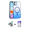 MARSİLYAN™- iPhone 12 Kılıf Ahenk Doku Özel Seri - Siyah Bilvis 5in1 3D Magic Cam Ekran Koruyucu + Raze Metal Kamera Lens - KI