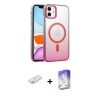 MARSİLYAN™- iPhone 12 Kılıf Ahenk Doku Özel Seri - Siyah Bilvis 5in1 3D Magic Cam Ekran Koruyucu + Renkli Kamera Lens Koruma Cam - TU