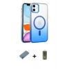 MARSİLYAN™- iPhone 12 Kılıf Ahenk Doku Özel Seri - Siyah Joko Magic 5D Hayalet Cam + Metal Kamera Lens Koruma Cam - AKYL