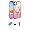 MARSİLYAN™- iPhone 12 Kılıf Ahenk Doku Özel Seri - Siyah Joko Magic 5D Hayalet Cam + Metal Kamera Lens Koruma Cam - AKYL