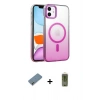 MARSİLYAN™- iPhone 12 Kılıf Ahenk Doku Özel Seri - Siyah Joko Magic 5D Hayalet Cam + Metal Kamera Lens Koruma Cam - AKYL