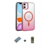 MARSİLYAN™- iPhone 12 Kılıf Ahenk Doku Özel Seri - Siyah Joko Magic 5D Hayalet Cam + Shine Kamera Lens Koruma Cam - GI