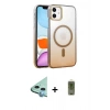 MARSİLYAN™- iPhone 12 Kılıf Ahenk Doku Özel Seri - Siyah Joko Magic 5D Hayalet Cam + Raze Metal Kamera Lens - MI