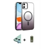 MARSİLYAN™- iPhone 12 Kılıf Ahenk Doku Özel Seri - Siyah Joko Magic 5D Hayalet Cam + Raze Metal Kamera Lens - MI