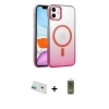 MARSİLYAN™- iPhone 12 Kılıf Ahenk Doku Özel Seri - Siyah Joko Magic 5D Hayalet Cam + Rainbow Kamera Lens Koruma Cam - YL