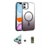 MARSİLYAN™- iPhone 12 Kılıf Ahenk Doku Özel Seri - Siyah Joko Magic 5D Hayalet Cam + Raze Metal Kamera Lens - KI