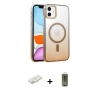 MARSİLYAN™- iPhone 12 Kılıf Ahenk Doku Özel Seri - Siyah Joko Magic 5D Hayalet Cam + Sarı Renkli Kamera Lens Koruma Cam