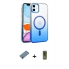 MARSİLYAN™- iPhone 12 Kılıf Ahenk Doku Özel Seri - Siyah Joko Magic 5D Hayalet Cam + Shine Kamera Lens Koruma Cam - GS