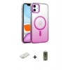 MARSİLYAN™- iPhone 12 Kılıf Ahenk Doku Özel Seri - Siyah Joko Magic 5D Hayalet Cam + Turuncu Renkli Kamera Lens Koruma Cam