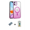 MARSİLYAN™- iPhone 12 Kılıf Ahenk Doku Özel Seri - Siyah Polymer Nano Ekran Koruyucu + Metal Kamera Lens Koruma Cam - MI