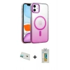 MARSİLYAN™- iPhone 12 Kılıf Ahenk Doku Özel Seri - Siyah Polymer Nano Ekran Koruyucu + Rainbow Kamera Lens Koruma Cam - YL