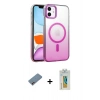 MARSİLYAN™- iPhone 12 Kılıf Ahenk Doku Özel Seri - Siyah Polymer Nano Ekran Koruyucu + Shine Kamera Lens Koruma Cam - PE