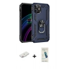 MARSİLYAN™- iPhone 12 Kılıf Ahenk Klasik Koleksiyonu - Şeffaf Pasifik Cam Ekran Koruyucu + Renkli Kamera Lens Koruma Cam - PE