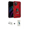 MARSİLYAN™- iPhone 12 Kılıf Ahenk Klasik Koleksiyonu - Şeffaf Pasifik Cam Ekran Koruyucu + Rainbow Kamera Lens Koruma Cam - MR