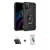 MARSİLYAN™- iPhone 12 Kılıf Ahenk Klasik Koleksiyonu - Şeffaf Pasifik Cam Ekran Koruyucu + Şeffaf Kamera Lens Koruma Cam