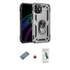 MARSİLYAN™- iPhone 12 Kılıf Ahenk Klasik Koleksiyonu - Şeffaf Pasifik Cam Ekran Koruyucu + Sierra Blue Shine Kamera Lens Koruma Cam