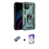 MARSİLYAN™- iPhone 12 Kılıf Ahenk Klasik Koleksiyonu - Siyah Bilvis 5in1 3D Magic Cam Ekran Koruyucu + Metal Kamera Lens Koruma Cam - MI