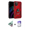 MARSİLYAN™- iPhone 12 Kılıf Ahenk Klasik Koleksiyonu - Siyah Bilvis 5in1 3D Magic Cam Ekran Koruyucu + Raze Metal Kamera Lens - KI