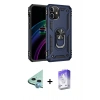 MARSİLYAN™- iPhone 12 Kılıf Ahenk Klasik Koleksiyonu - Siyah Bilvis 5in1 3D Magic Cam Ekran Koruyucu + Raze Metal Kamera Lens - MI