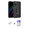 MARSİLYAN™- iPhone 12 Kılıf Ahenk Klasik Koleksiyonu - Siyah Bilvis 5in1 3D Magic Cam Ekran Koruyucu + Renkli Kamera Lens Koruma Cam - TU