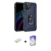 MARSİLYAN™- iPhone 12 Kılıf Ahenk Klasik Koleksiyonu - Siyah Bilvis 5in1 3D Magic Cam Ekran Koruyucu + Sarı Renkli Kamera Lens Koruma Cam