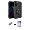 MARSİLYAN™- iPhone 12 Kılıf Ahenk Klasik Koleksiyonu - Siyah Bilvis 5in1 3D Magic Cam Ekran Koruyucu + Shine Kamera Lens Koruma Cam - GI