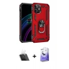 MARSİLYAN™- iPhone 12 Kılıf Ahenk Klasik Koleksiyonu - Siyah Bilvis 5in1 5D Magic Hayalet Cam Ekran Koruyucu + Şeffaf Kamera Lens Koruma Cam
