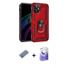 MARSİLYAN™- iPhone 12 Kılıf Ahenk Klasik Koleksiyonu - Siyah Bilvis 5in1 5D Magic Hayalet Cam Ekran Koruyucu + Metal Kamera Lens Koruma Cam - GD