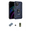 MARSİLYAN™- iPhone 12 Kılıf Ahenk Klasik Koleksiyonu - Siyah Joko Magic 5D Hayalet Cam + Metal Kamera Lens Koruma Cam - GD